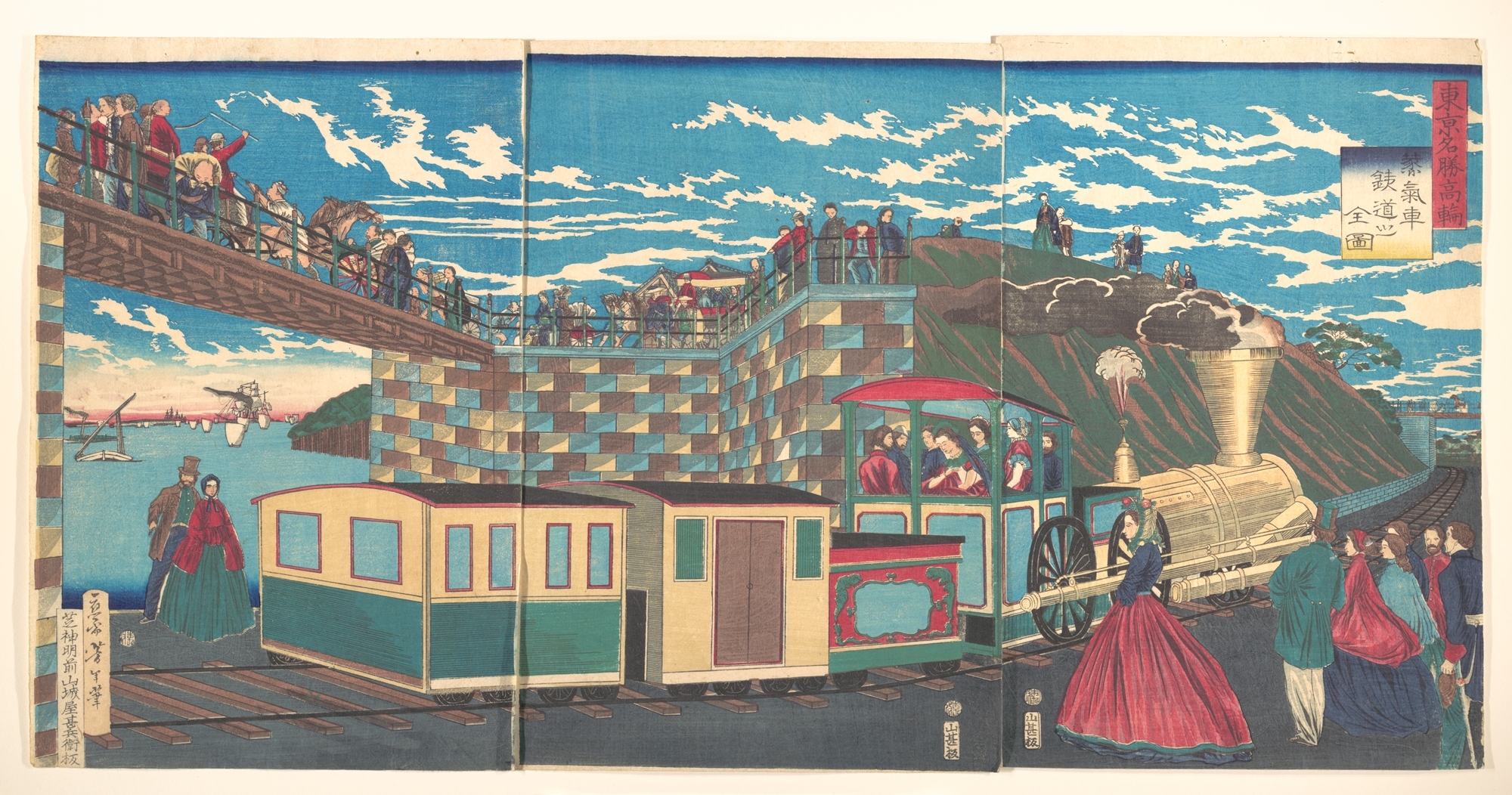 Illustration of Steam Locomotive Tracks at Takanawa